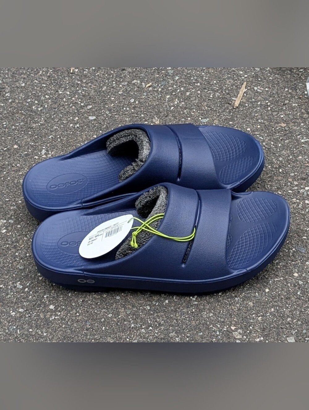 OOFOS Navy OOAHH Slide Sandals - Navy Blue Comfort Slides (New)